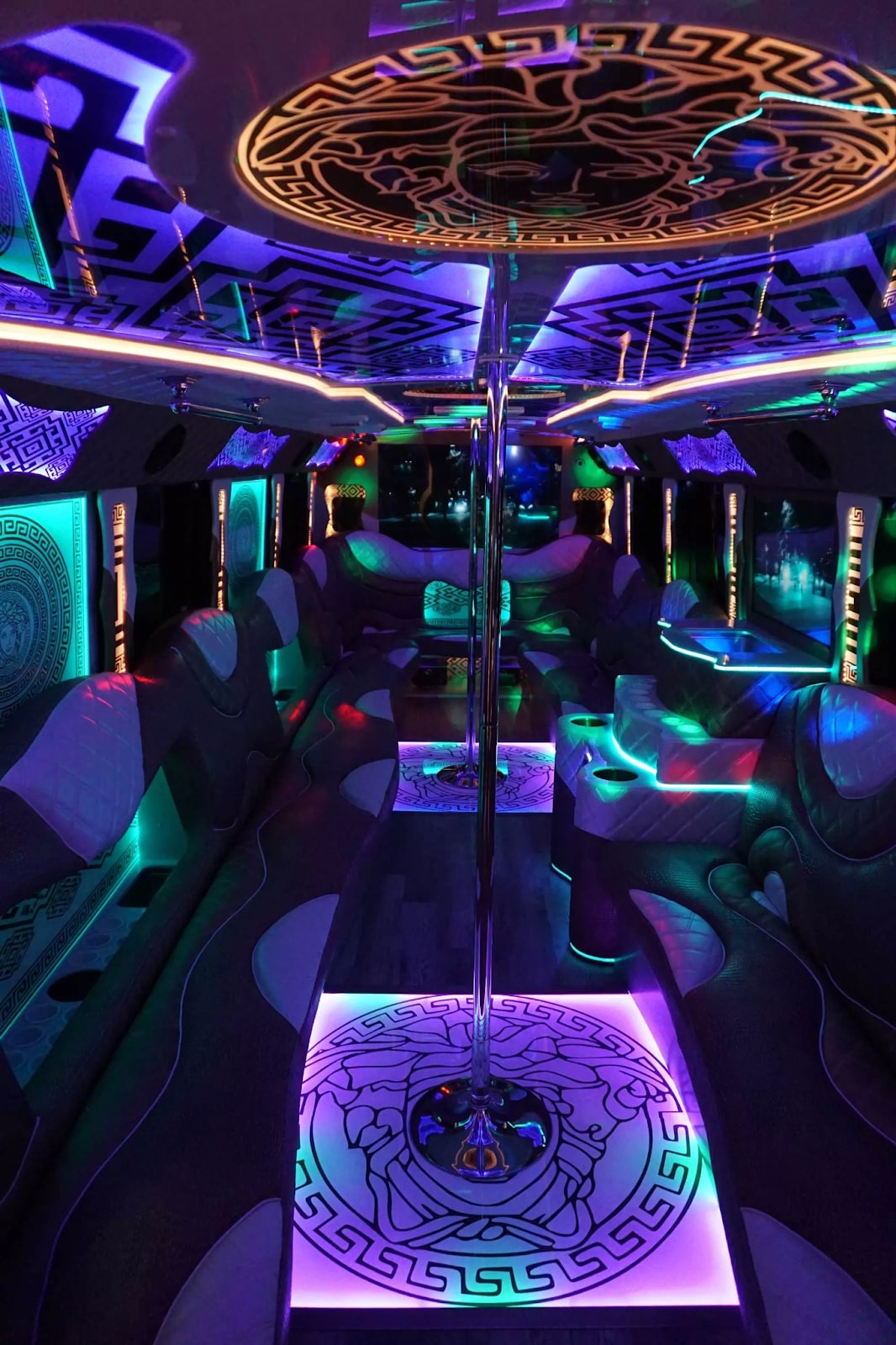 Wedding limo interior