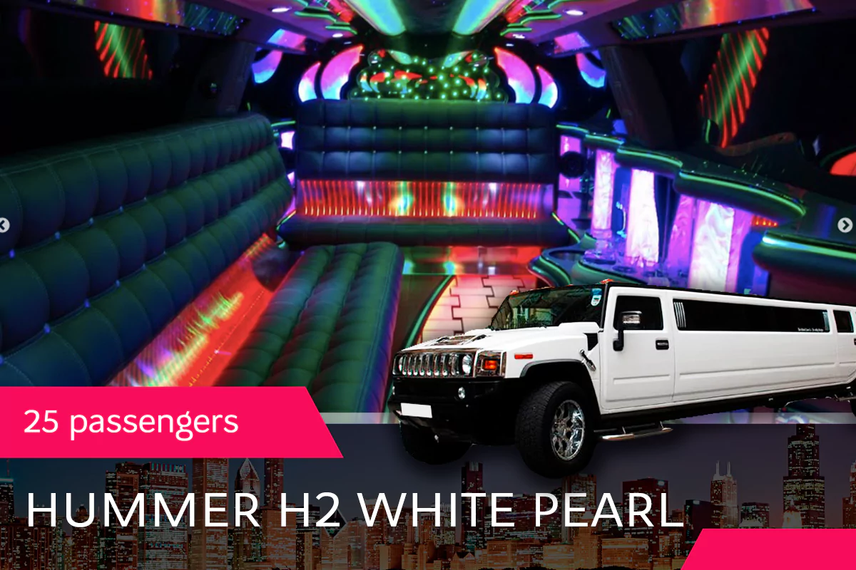 Limo to Rent: 25 Pass Hummer H2 White